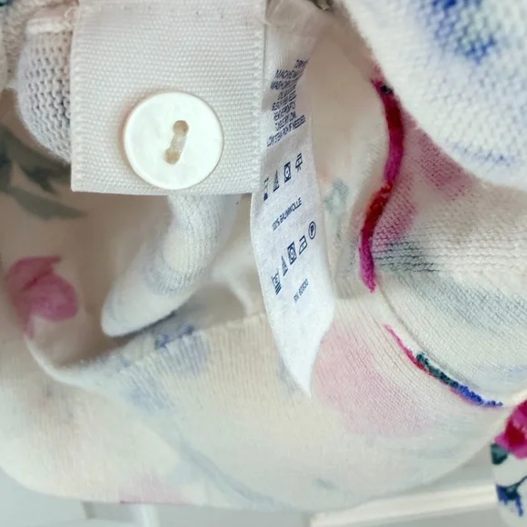 Lands End Cottagecore 100% Supima Cotton Floral Cardigan L/P - Picture 3 of 6